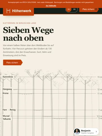 Höhenwerk — Kletterpark-Showcase — Tablet