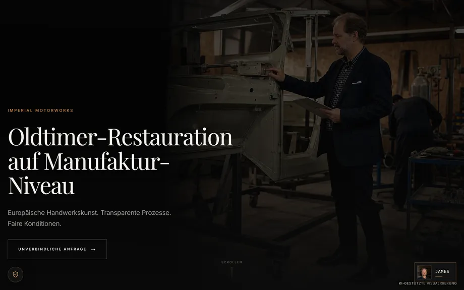 Imperial Motorworks — Website und technische Basis — Desktop