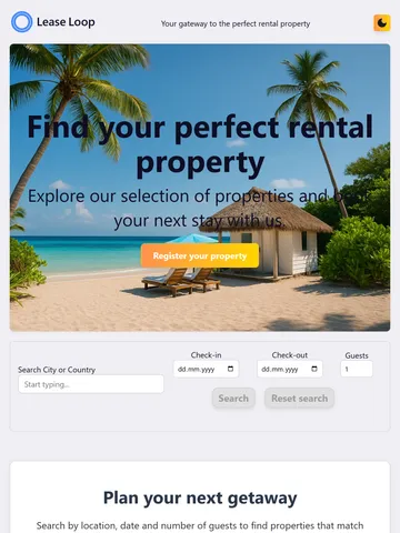Lease Loop — Verwaltungssoftware für Immobilien — Tablet