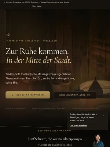 Massagestudio — Konzeptbeispiel — Tablet
